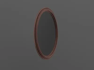 Mirror round on wall Free 3D model