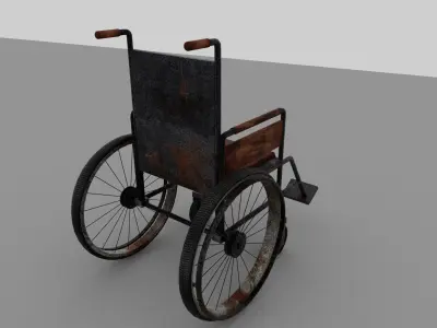 Old wheel chair Maya  Free 3D print model