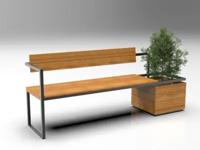 modern outdoor bench 3D model order