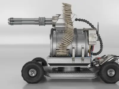 Robat gun Low-poly 3D model