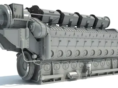 Locomotive Electro-Motive Diesel Engine 3D model