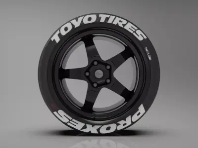 7Twenty Style 49 Rims and Tyres  Low-poly 3D model