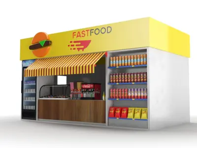 Food kiosk 3D model purchase