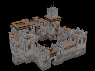 Fortress castle Low-poly 3D model