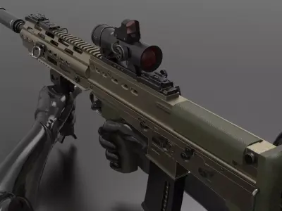 SA80 L85A3 Weapon Fps-Tps Low-poly 3D model