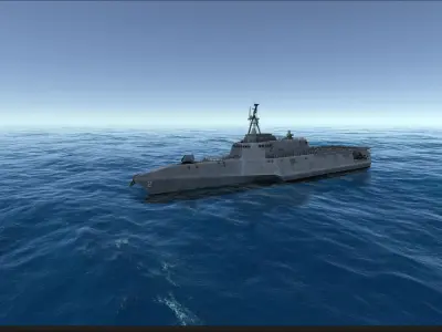 Combat ship LCS-2 Low-poly 3D model