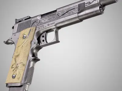 Safari Arms Matchmaster Custom 1911 Pistol AAA PBR Game Ready Low-poly 3D model