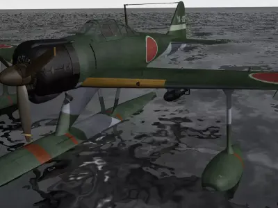 Nakajima A6M2-N Rufe 3D model