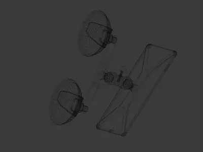 Aircraft Electronic Flight Bag EFB     Tablet with suction mount Low-poly 3D model