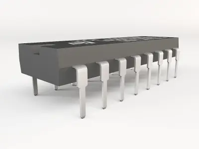 chip DIL16 Low-poly 3D model