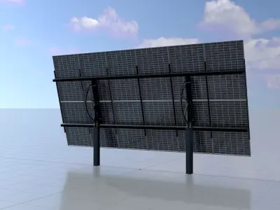 Agriculturally Dual-Use Solar-Plant 165 degrees 8m Low-poly 3D model