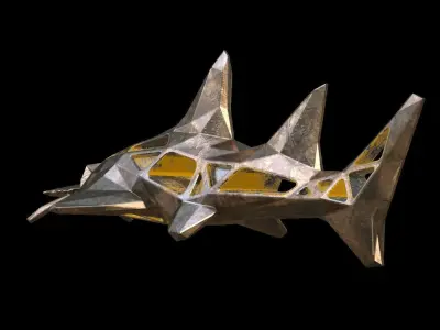 Steampunk Sawshark Low-poly 3D model