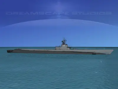 Gato Class Submarine SS-213 USS Greenling 3D model
