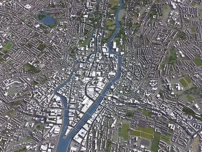 Cork - Ireland Low-poly 3D model