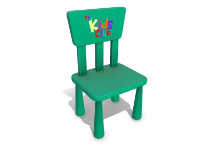 Kids Chair Low-poly PBR Free low-poly 3D model