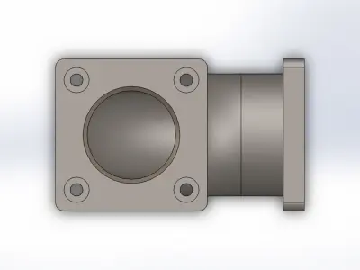Pipe and flange 3D model