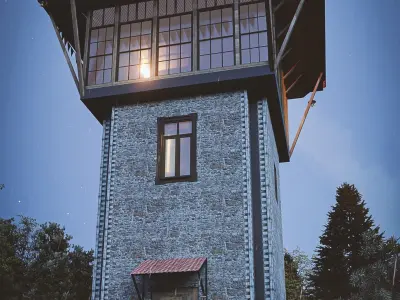 Tower House Low-poly 3D model