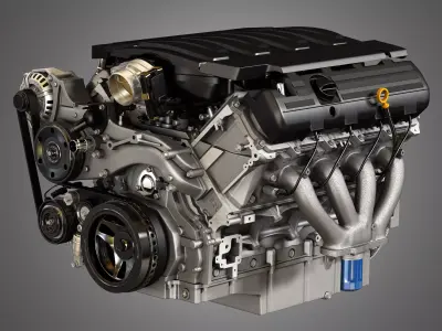 LT1 Engine - V8 Small Block Engine 3D model