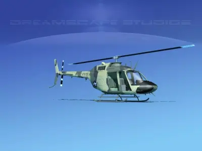 Bell OH-58B US Army 5 3D model