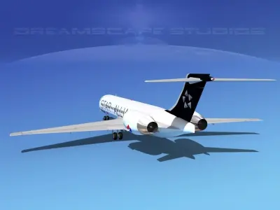 McDonnell Douglas MD-87 Star Alliance 3D model