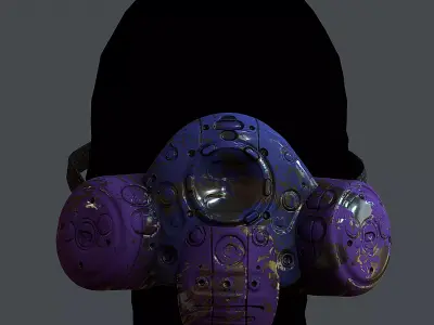 Gas mask helmet 3d model scifi Low-poly 3D model Low-poly Low-poly 3D model