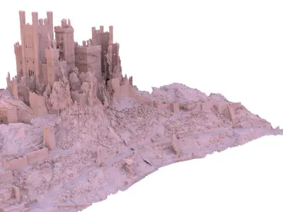 Old country Manor on hill 3D model