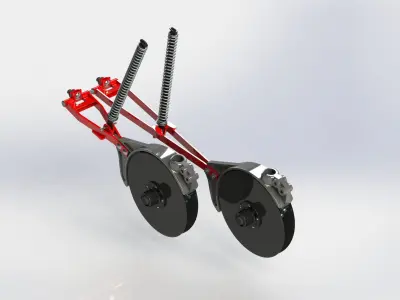Coulter unit with linkage Low-poly 3D model
