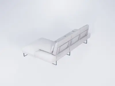 Low Poly Outdoor Corner Sofa - Garden Lounge Sectional 3D model