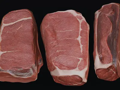 Raw pork leg Low-poly 3D model
