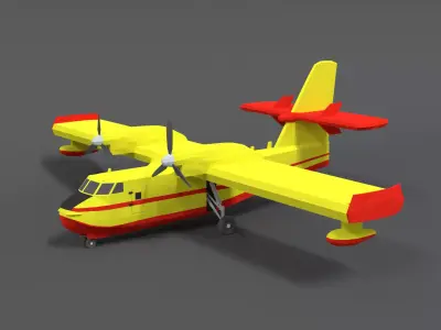 Low Poly Canadair CL 215 Low-poly 3D model