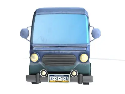 Filters Cartoon Minibus FREE Free low-poly 3D model