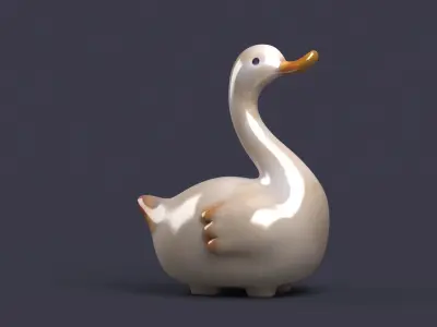 swan birds art sculptures beak sky flying sparrow 3D model