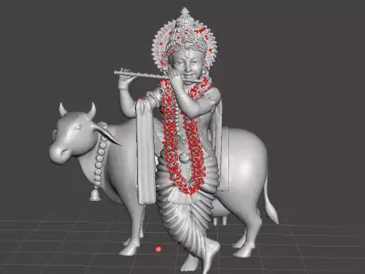 Krishna With Cow 3D print model