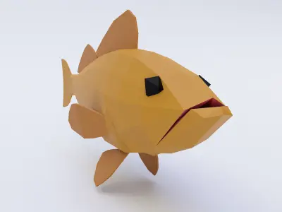 Brown rock fish low poly 3d model  Low-poly 3D model