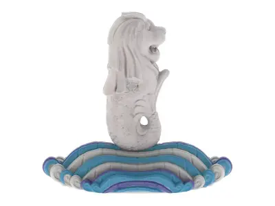  Merlion Statue Low-poly 3D model