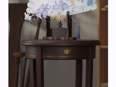 Rocking Wind Series Chinese Fan  Scene model included 3D model