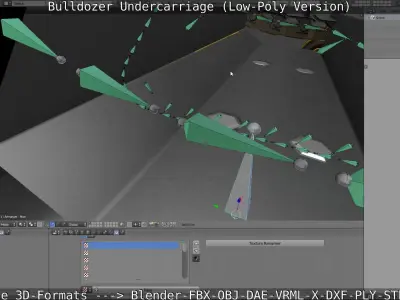 Bulldozer Undercarriage Rigged and Animated - Low-Poly Version Low-poly 3D model