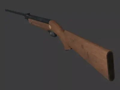 AirGun wooden rifle Low-poly 3D model Soviet Baikal Ij-22 Low-poly 3D model