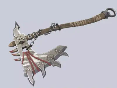 Orc axe Low-poly 3D model order