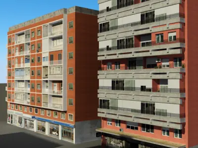 Building Collection 81-84 Low-poly 3D model