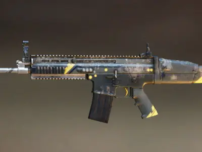 Scar L-AkM Skin and 3d model Guns high poly Low-poly 3D model