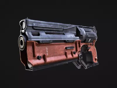Cyberpunk gun Low-poly 3D model