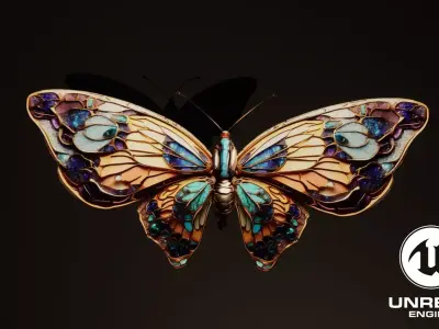 Fantasy Butterfly 01 Low-poly 3D model