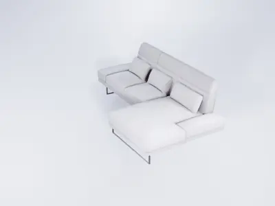 Low Poly Outdoor Corner Sofa - Garden Lounge Sectional 3D model