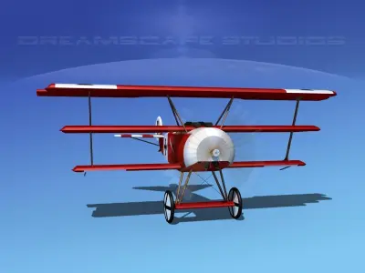 Fokker DR-1 Triplane V03 3D model