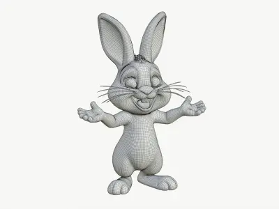 High-Quality Realistic Cute Cartoon Bunny 3D model