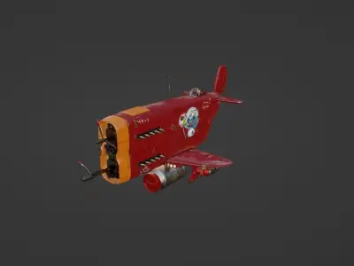 High-Poly Cartoon Plane Free 3D model