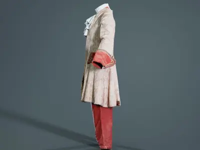 Leaf Decorated Historic Costume Low-poly 3D model