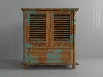 Wood Cabinet Free 3D model