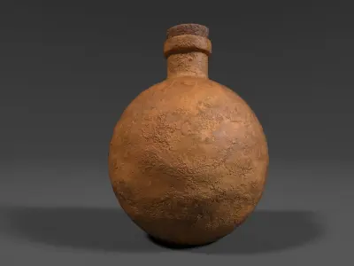 Clay Vial 3D Model Low-poly 3D model